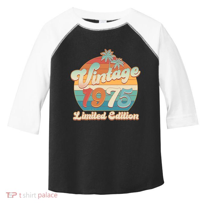 Retro Tropical Vintage 1975 Limited Edition 50th Birthday Toddler Fine Jersey T-Shirt
