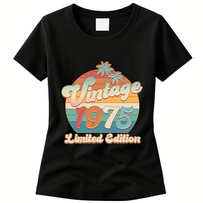 Retro Tropical Vintage 1975 Limited Edition 50th Birthday Womens T-Shirt