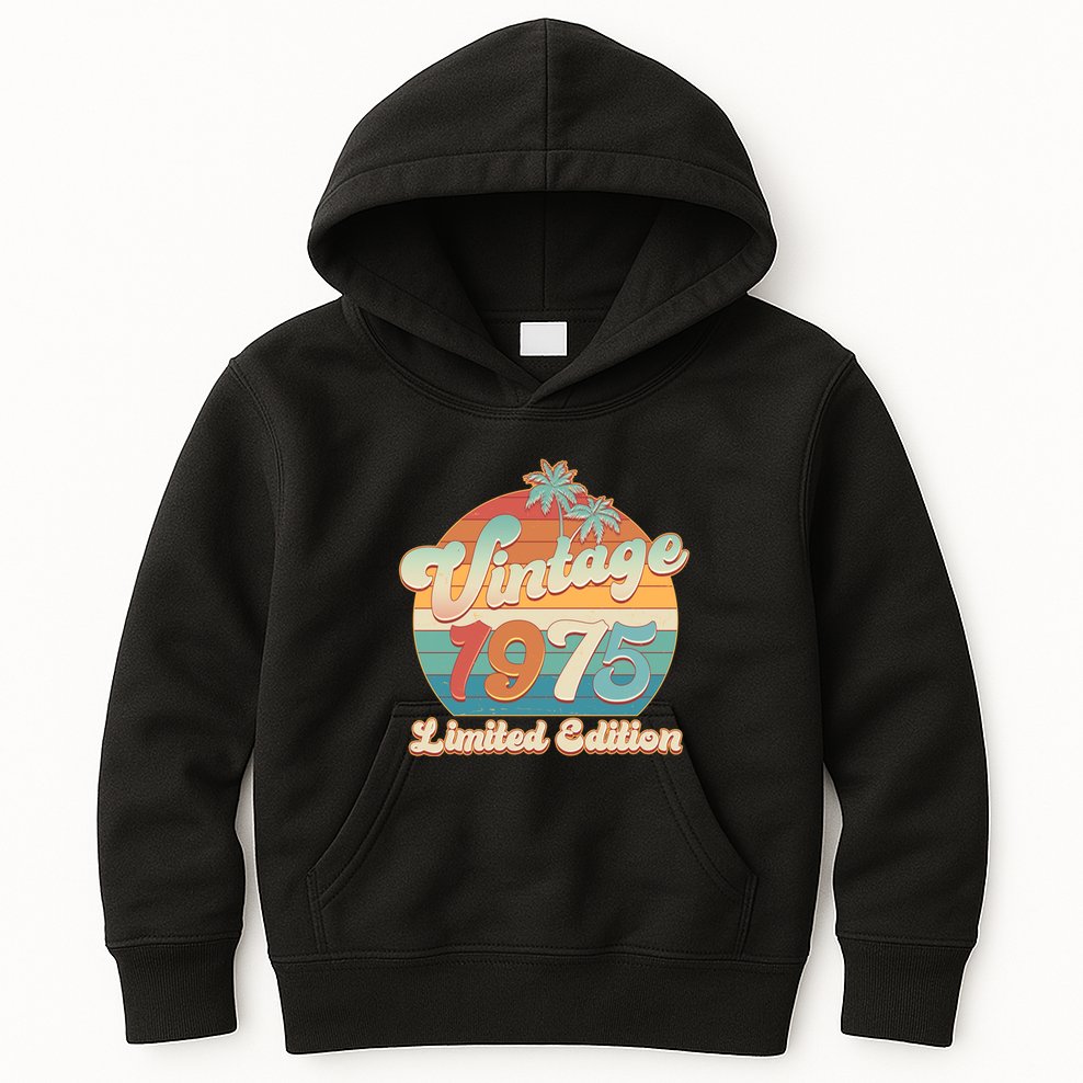 Retro Tropical Vintage 1975 Limited Edition 50th Birthday Kids Hoodie