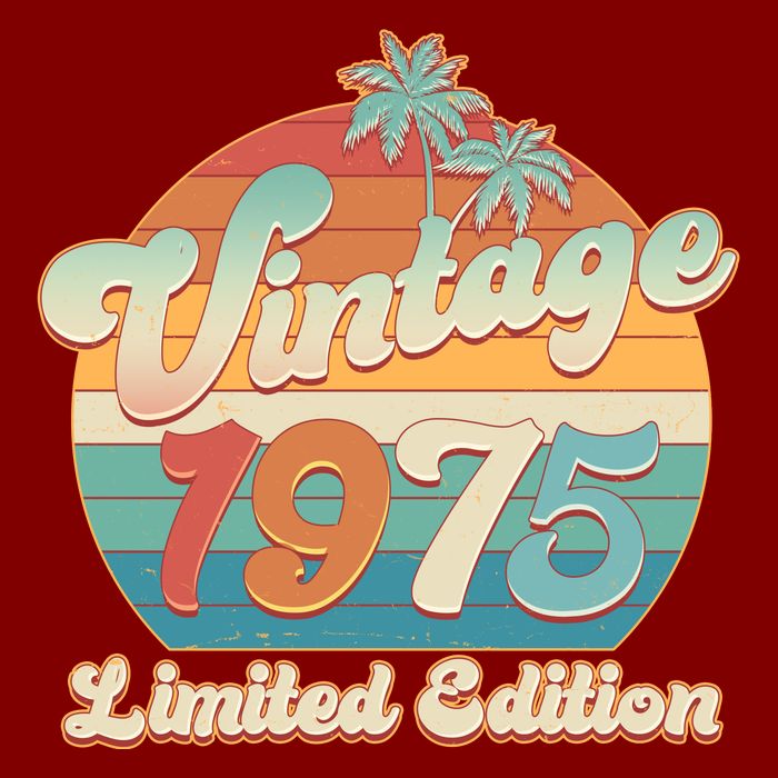 Retro Tropical Vintage 1975 Limited Edition 50th Birthday Performance Shirt
