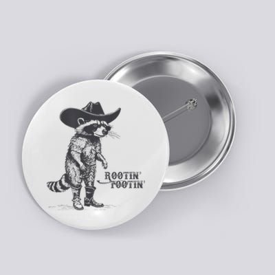 Rootin Tootin Vintage Raccoon Cow Cow Trash Panda Button