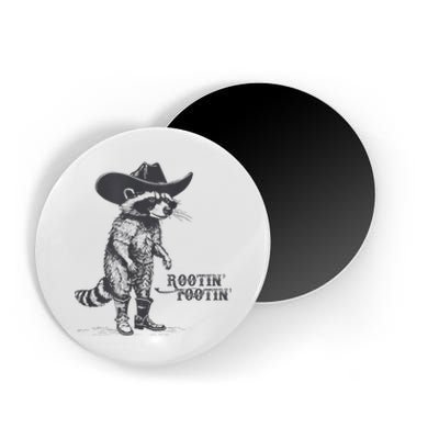 Rootin Tootin Vintage Raccoon Cow Cow Trash Panda Magnet