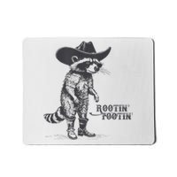 Rootin Tootin Vintage Raccoon Cow Cow Trash Panda Mousepad