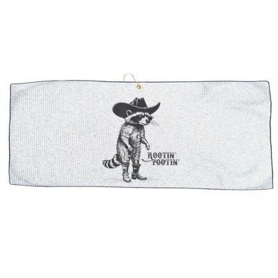 Rootin Tootin Vintage Raccoon Cow Cow Trash Panda Large Microfiber Waffle Golf Towel