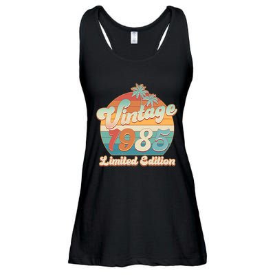 Retro Tropical Vintage 1985 Limited Edition 40th Birthday Ladies Essential Flowy Tank
