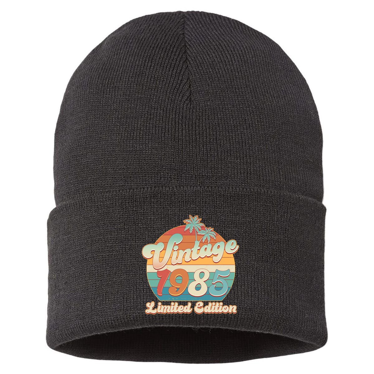 Retro Tropical Vintage 1985 Limited Edition 40th Birthday Sustainable Knit Beanie
