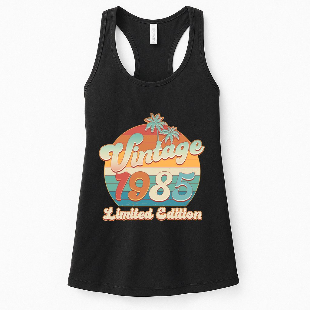 Retro Tropical Vintage 1985 Limited Edition 40th Birthday Womens Tank Top