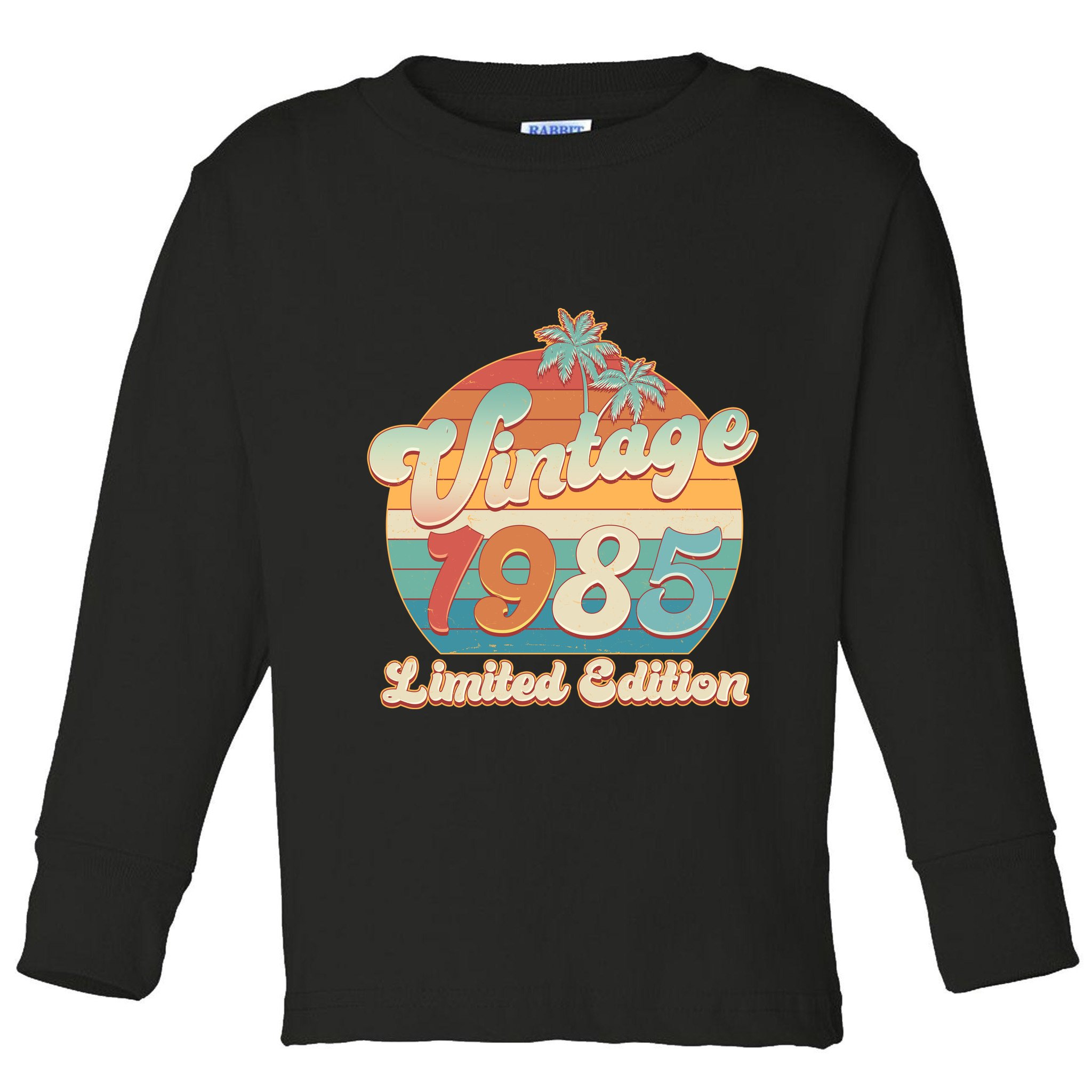 Retro Tropical Vintage 1985 Limited Edition 40th Birthday Toddler Long Sleeve Shirt