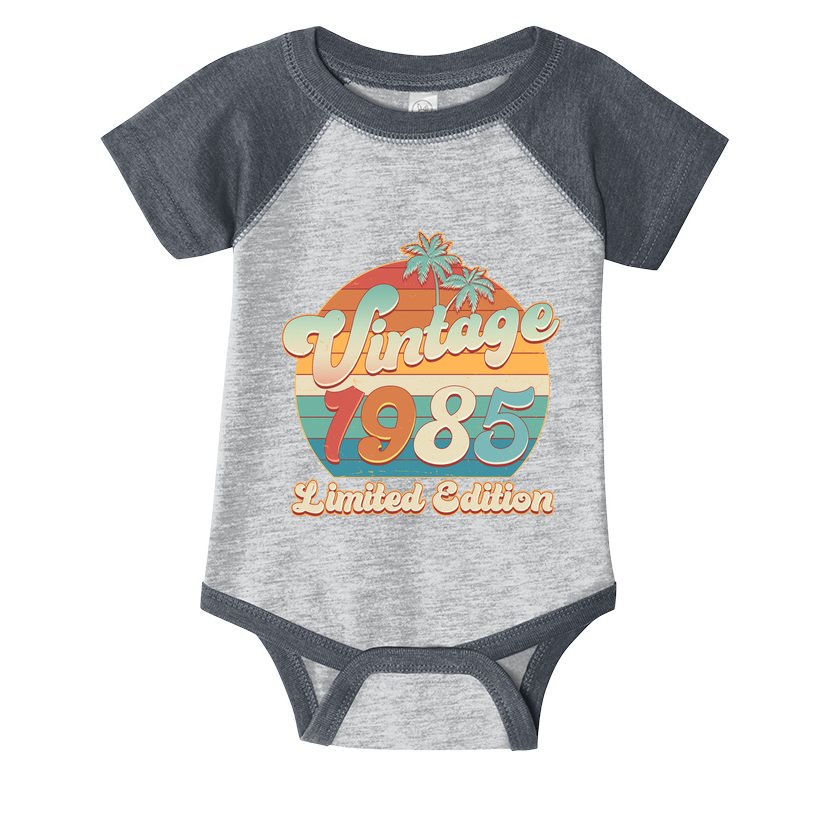 Retro Tropical Vintage 1985 Limited Edition 40th Birthday Infant Baby Jersey Bodysuit