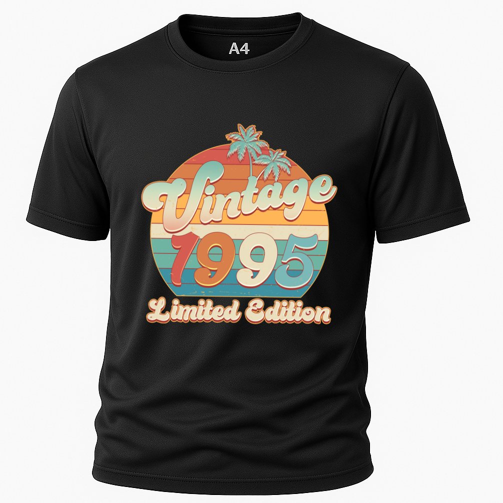 Retro Tropical Vintage 1995 Limited Edition 30th Birthday Cooling Performance Crew T-Shirt