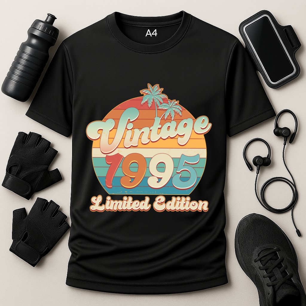 Retro Tropical Vintage 1995 Limited Edition 30th Birthday Cooling Performance Crew T-Shirt