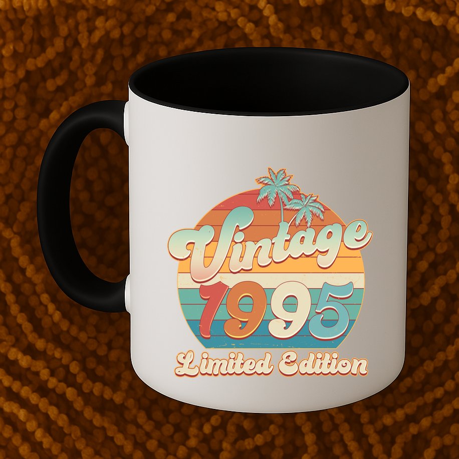 Retro Tropical Vintage 1995 Limited Edition 30th Birthday Mug