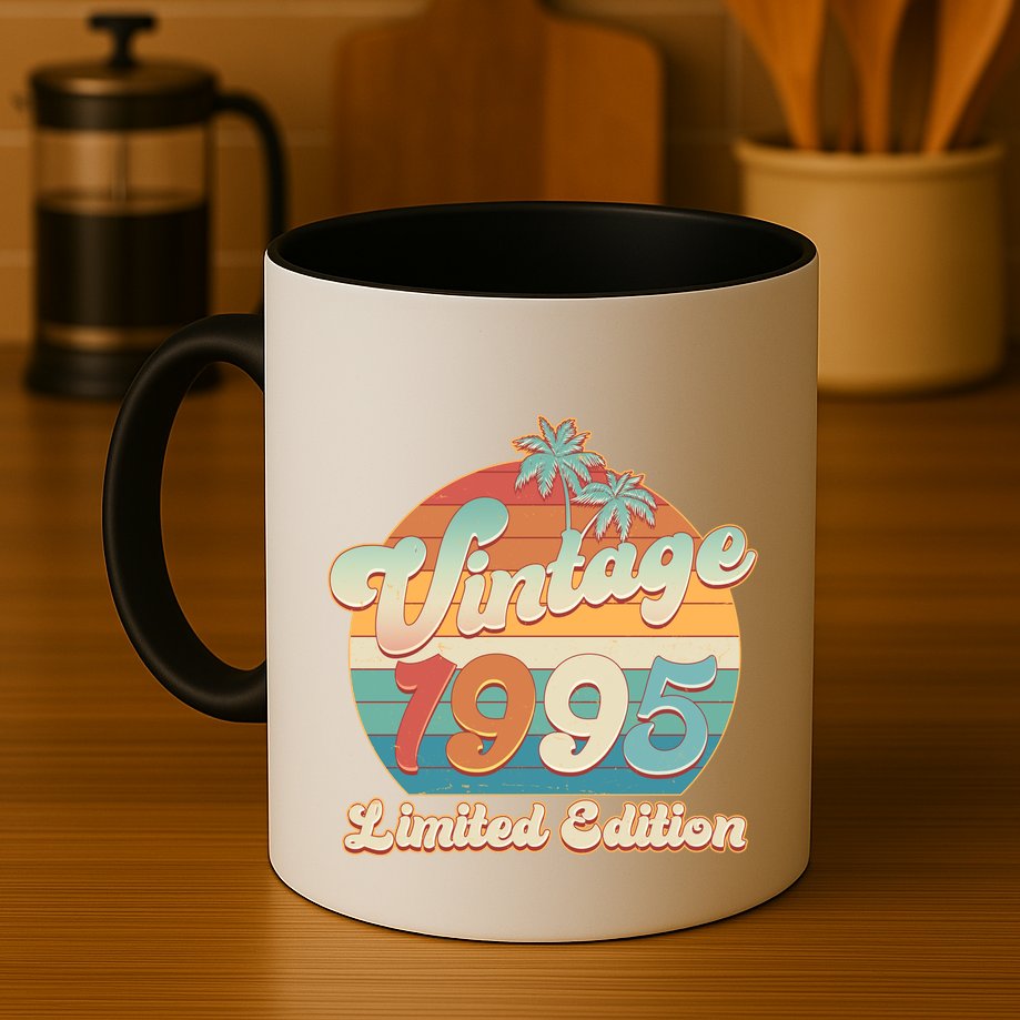 Retro Tropical Vintage 1995 Limited Edition 30th Birthday Mug
