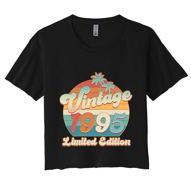 Retro Tropical Vintage 1995 Limited Edition 30th Birthday Crop Top