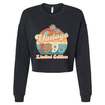 Retro Tropical Vintage 1995 Limited Edition 30th Birthday Cropped Pullover Crew