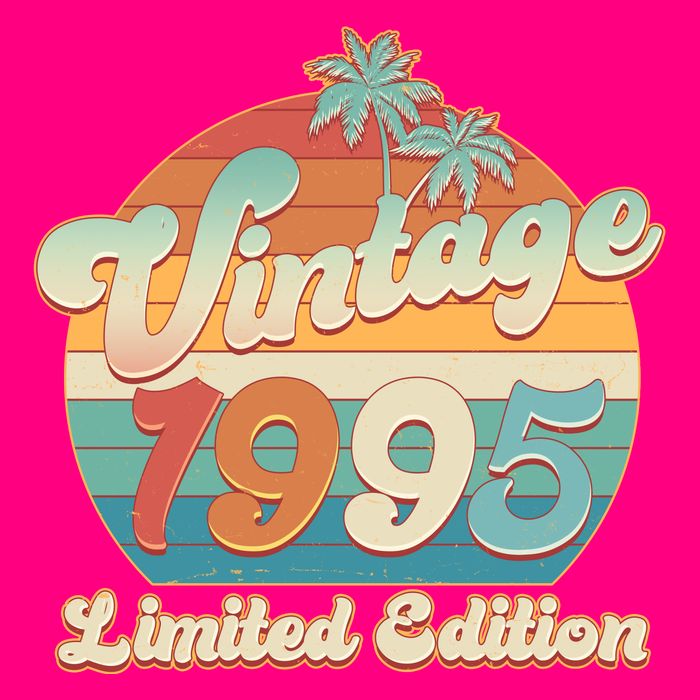 Retro Tropical Vintage 1995 Limited Edition 30th Birthday Poster