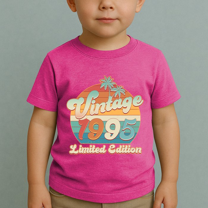 Retro Tropical Vintage 1995 Limited Edition 30th Birthday Toddler T-Shirt