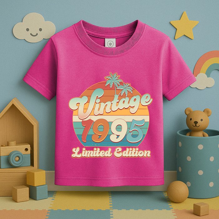 Retro Tropical Vintage 1995 Limited Edition 30th Birthday Toddler T-Shirt