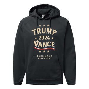 Retro Trump Vance Red Performance Fleece Hoodie