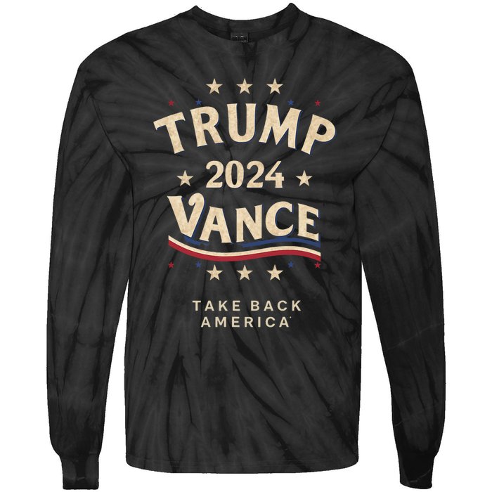 Retro Trump Vance Red Tie-Dye Long Sleeve Shirt