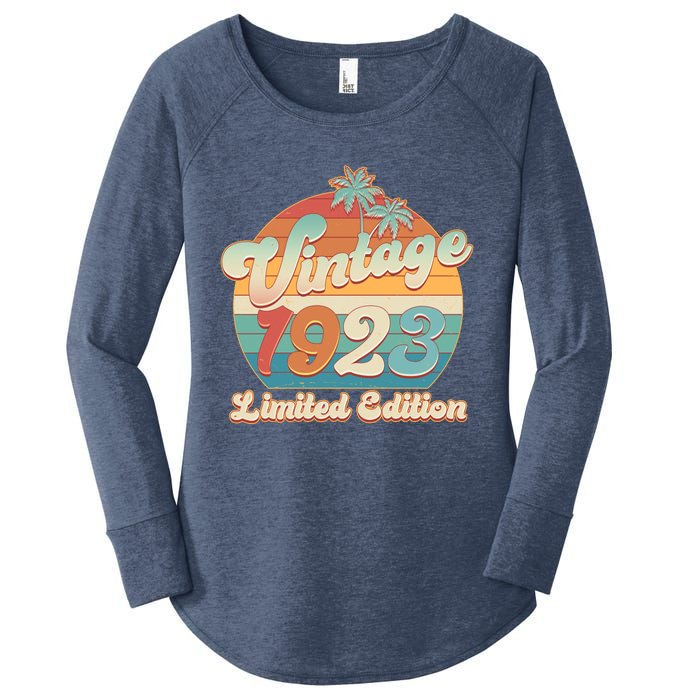 Retro Tropical Vintage 1923 Limited Edition 100th Birthday Women's Perfect Tri Tunic Long Sleeve Shirt