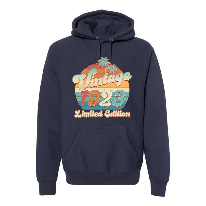 Retro Tropical Vintage 1923 Limited Edition 100th Birthday Premium Hoodie