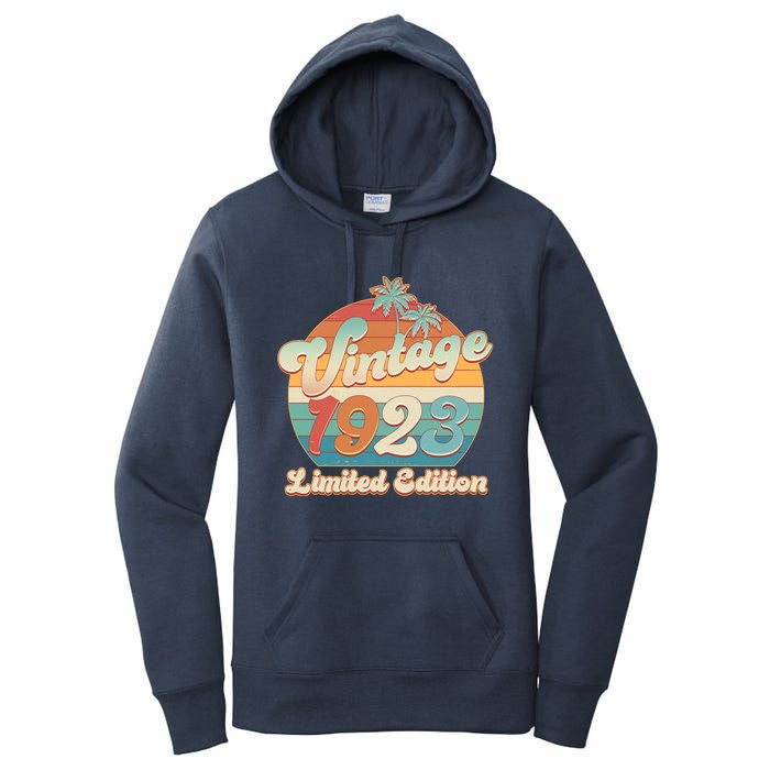 Retro Tropical Vintage 1923 Limited Edition 100th Birthday Women's Pullover Hoodie