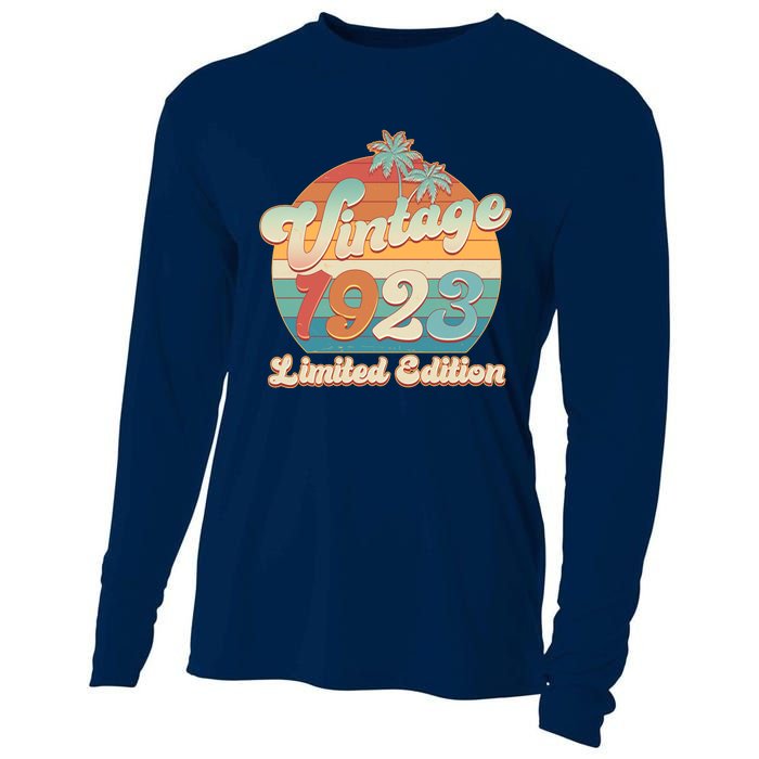 Retro Tropical Vintage 1923 Limited Edition 100th Birthday Cooling Performance Long Sleeve Crew