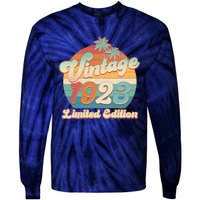 Retro Tropical Vintage 1923 Limited Edition 100th Birthday Tie-Dye Long Sleeve Shirt