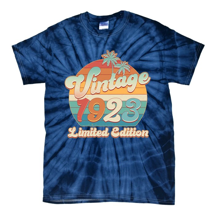 Retro Tropical Vintage 1923 Limited Edition 100th Birthday Tie-Dye T-Shirt