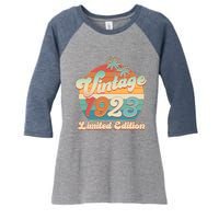 Retro Tropical Vintage 1923 Limited Edition 100th Birthday Women's Tri-Blend 3/4-Sleeve Raglan Shirt