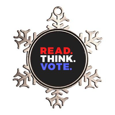 Read Think Vote 2024 Presidential Election Voting President Gift Metallic Star Ornament