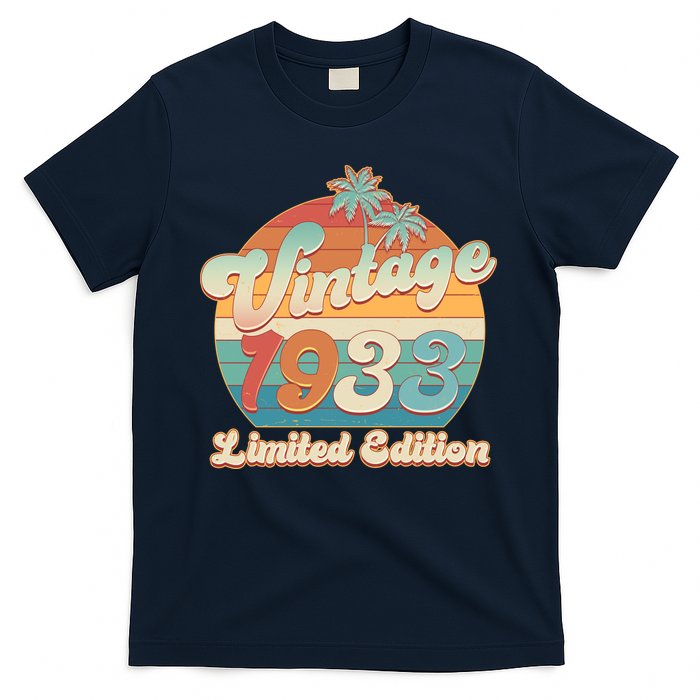 Retro Tropical Vintage 1933 Limited Edition 90th Birthday T-Shirt
