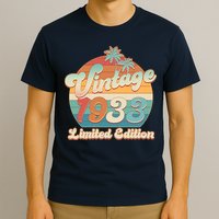 Retro Tropical Vintage 1933 Limited Edition 90th Birthday T-Shirt