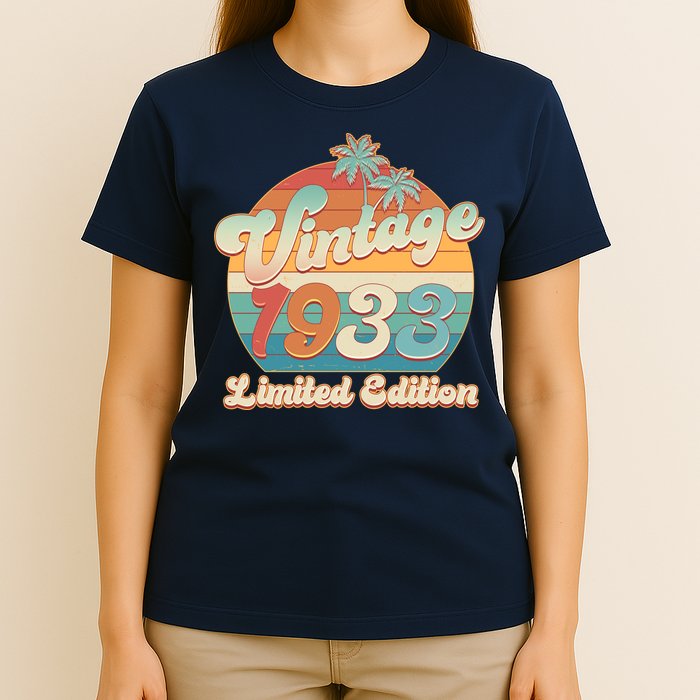 Retro Tropical Vintage 1933 Limited Edition 90th Birthday T-Shirt