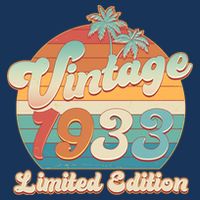 Retro Tropical Vintage 1933 Limited Edition 90th Birthday T-Shirt
