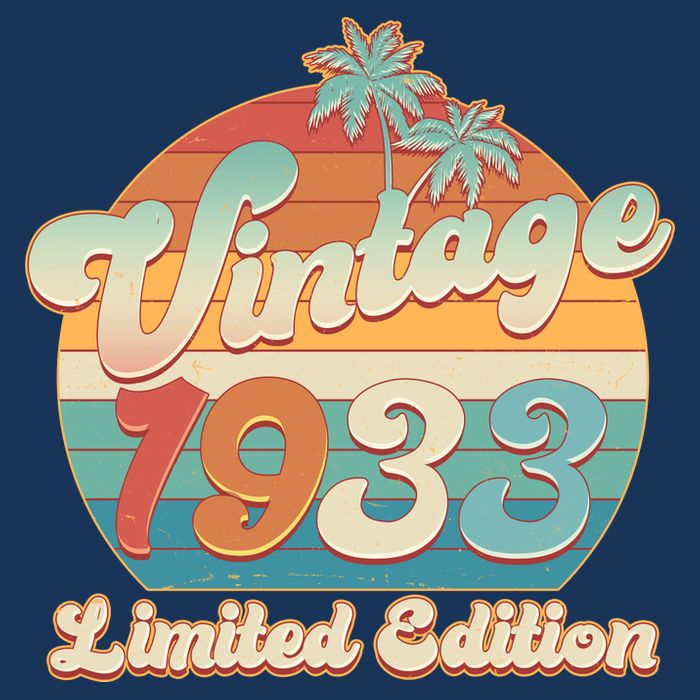 Retro Tropical Vintage 1933 Limited Edition 90th Birthday T-Shirt