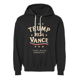 Retro Trump Vance Red Garment-Dyed Fleece Hoodie