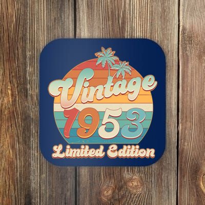 Retro Tropical Vintage 1953 Limited Edition 70th Birthday Coaster