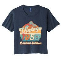 Retro Tropical Vintage 1953 Limited Edition 70th Birthday Women's Crop Top Tee