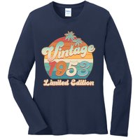 Retro Tropical Vintage 1953 Limited Edition 70th Birthday Ladies Long Sleeve Shirt