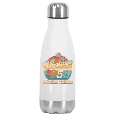 Retro Tropical Vintage 1953 Limited Edition 70th Birthday Stainless Steel Insulated Water Bottle