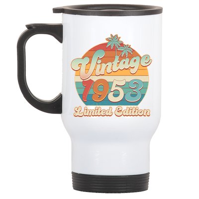 Retro Tropical Vintage 1953 Limited Edition 70th Birthday Stainless Steel Travel Mug