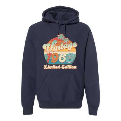 Retro Tropical Vintage 1963 Limited Edition 60th Birthday Premium Hoodie