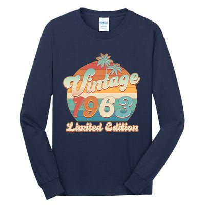 Retro Tropical Vintage 1963 Limited Edition 60th Birthday Tall Long Sleeve T-Shirt