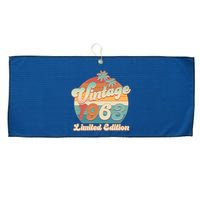 Retro Tropical Vintage 1963 Limited Edition 60th Birthday Large Microfiber Waffle Golf Towel