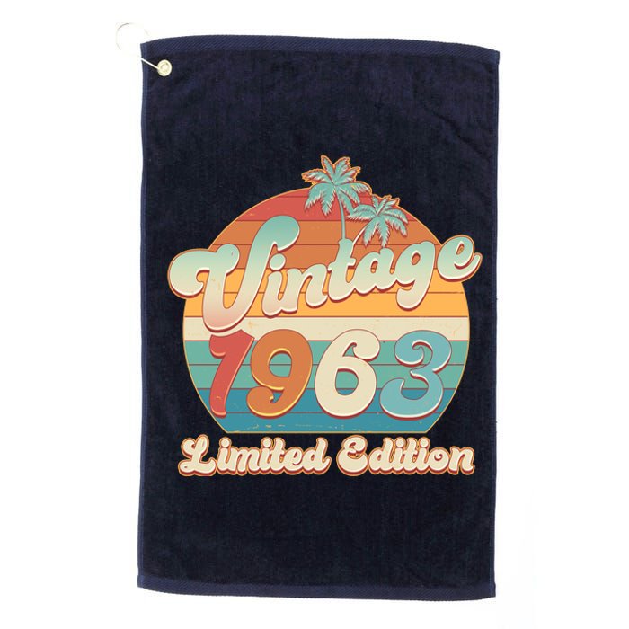 Retro Tropical Vintage 1963 Limited Edition 60th Birthday Platinum Collection Golf Towel