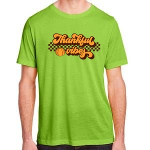 Retro Thankful Vibes Thanksgiving Fall Season Gift Adult ChromaSoft Performance T-Shirt