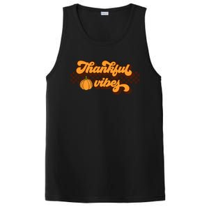 Retro Thankful Vibes Thanksgiving Fall Season Gift PosiCharge Competitor Tank