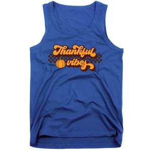 Retro Thankful Vibes Thanksgiving Fall Season Gift Tank Top